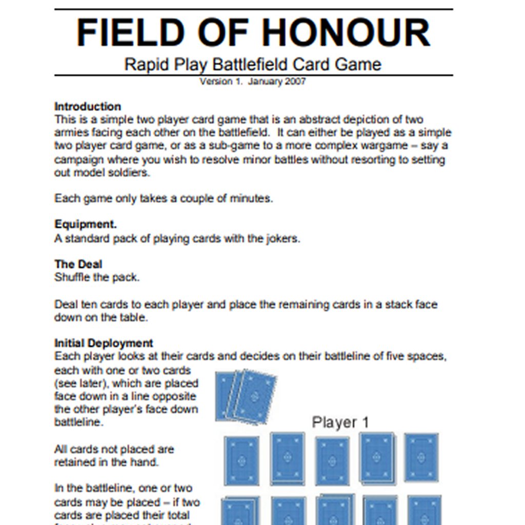 Field of Honour Rules